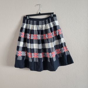 Anthropology gingham plaid skirt